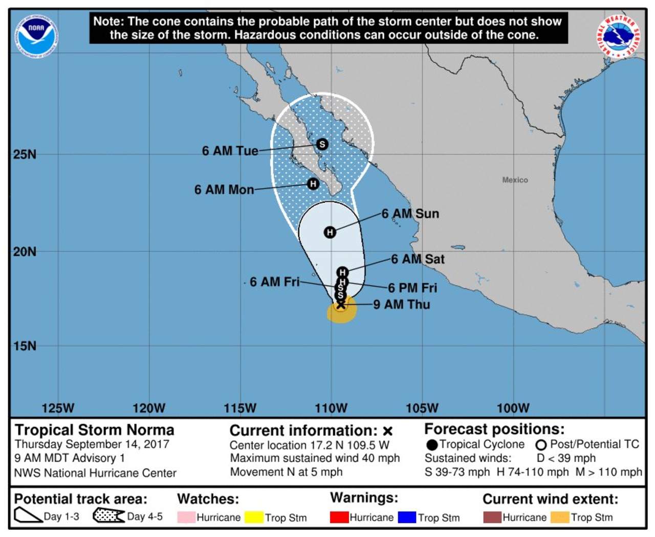 Se forma la tormenta tropical Norma en el Pacífico mexicano