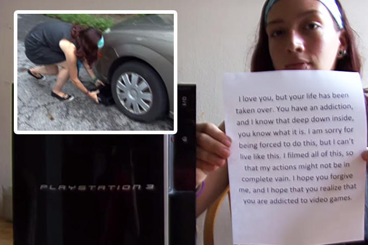 Chica destruye PS3 de su ex por despecho