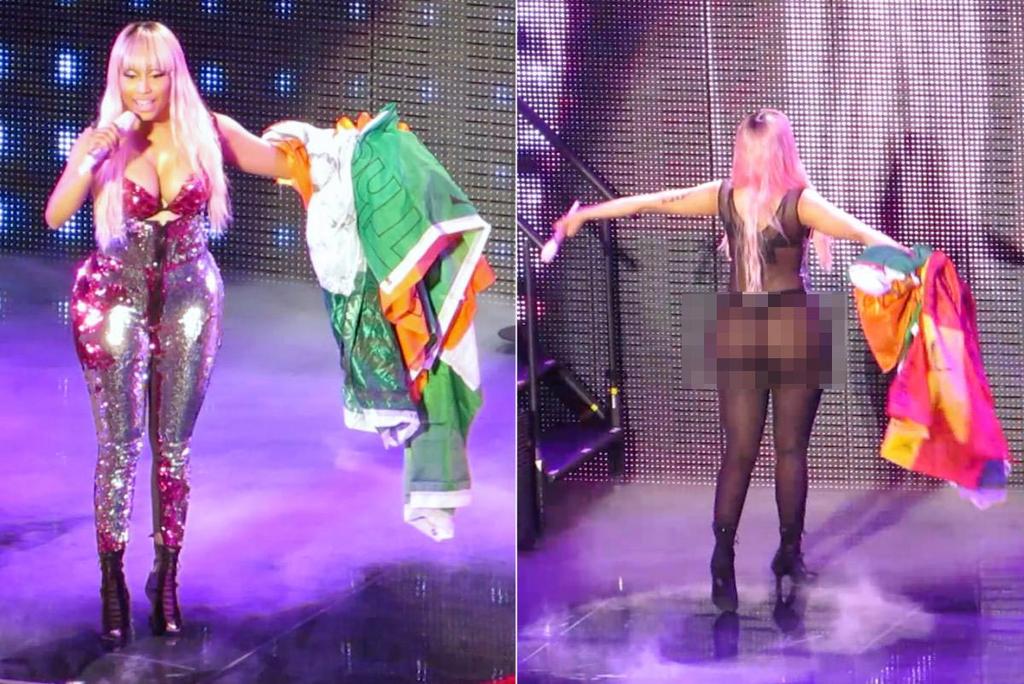 Nicki Minaj muestra sus curvas en show