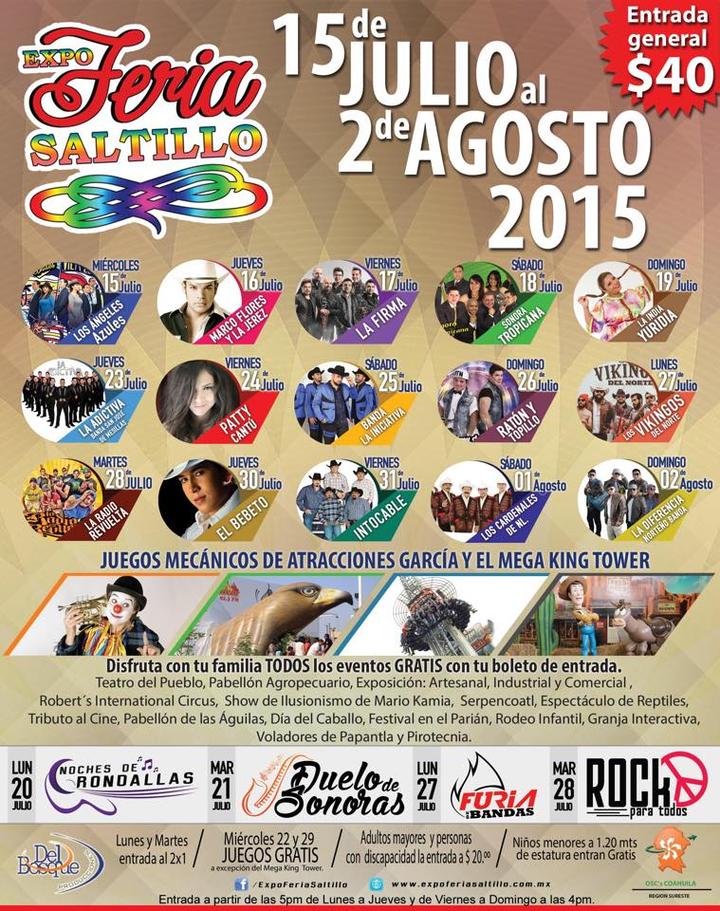 Presentan cartelera de la Feria Saltillo 2015