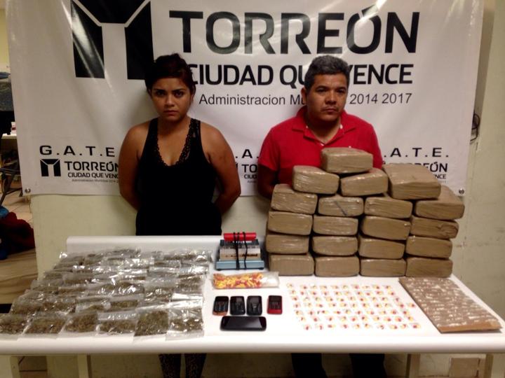 Detienen a dos con 20 kilos de marihuana en Torreón