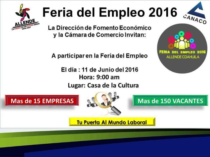 Invitan a Feria del Empleo en Allende, ofertarán 150 vacantes