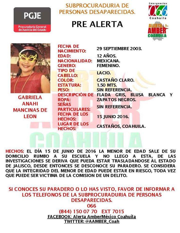 Reportan desaparición de estudiante en Castaños