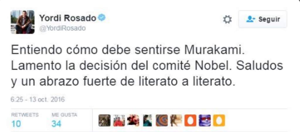 Yordi Rosado, en escándalo por Nobel de Literatura