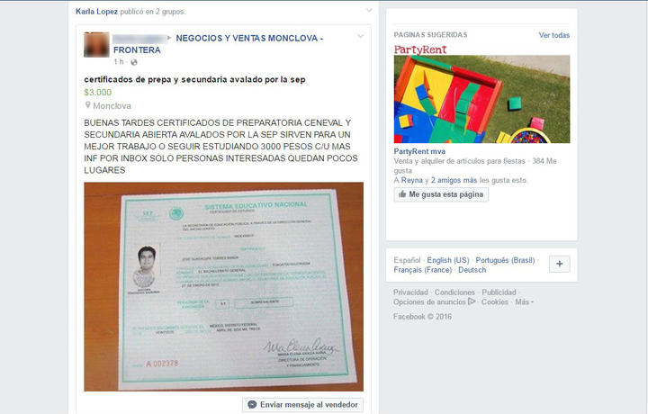 Venden certificados de secundaria y preparatoria en Facebook; advierten fraude