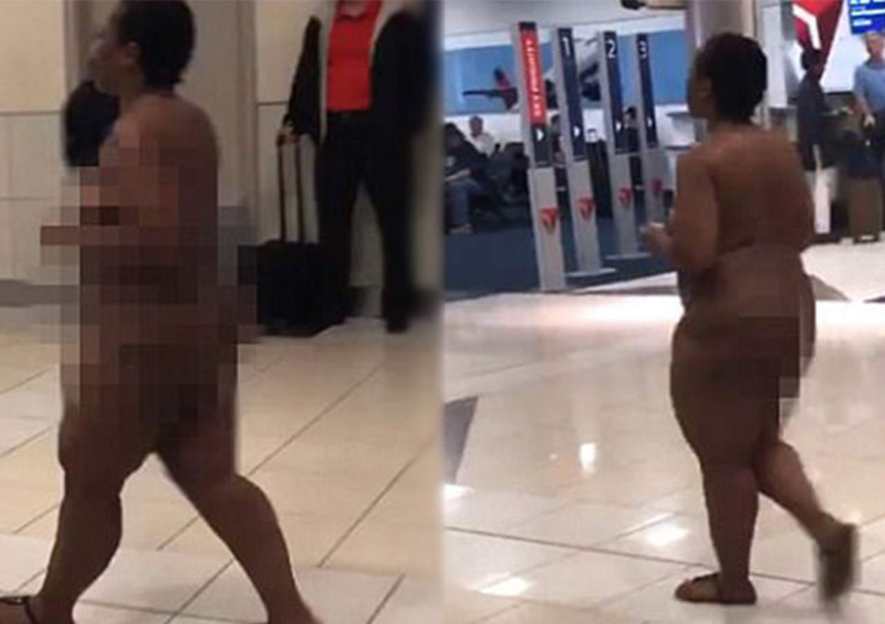 Mujer corre desnuda por aeropuerto en EU