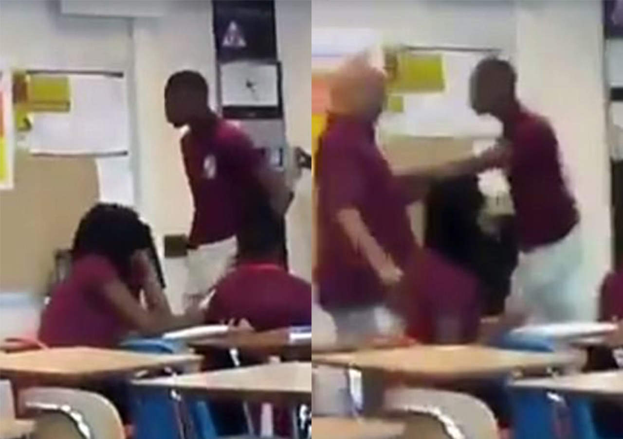 Estudiante golpea a su profesor en plena clase