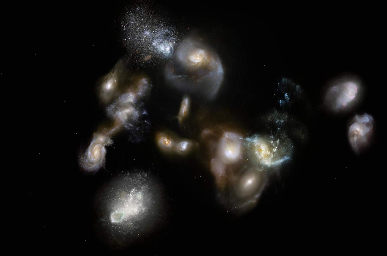 Observan megafusiones de galaxias