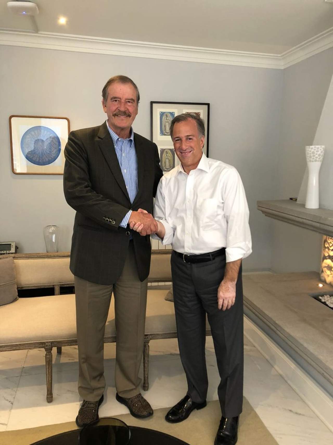 Se reúne Meade con el expresidente panista Vicente Fox