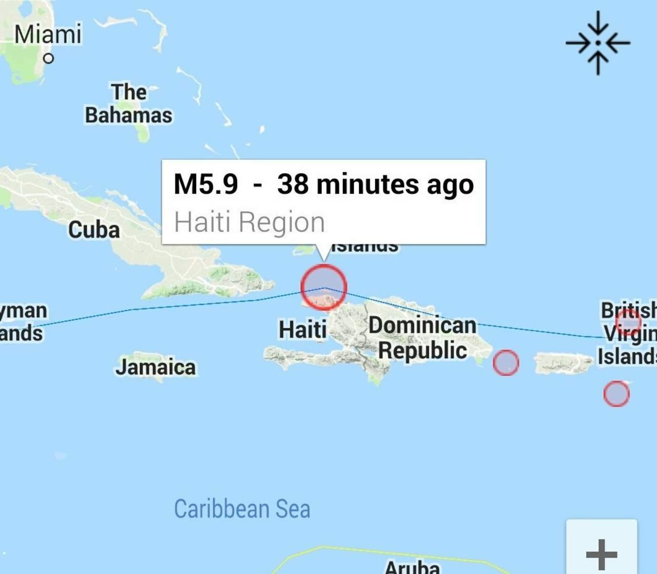 Terremoto de 5.9 grados golpea en la costa de Haití