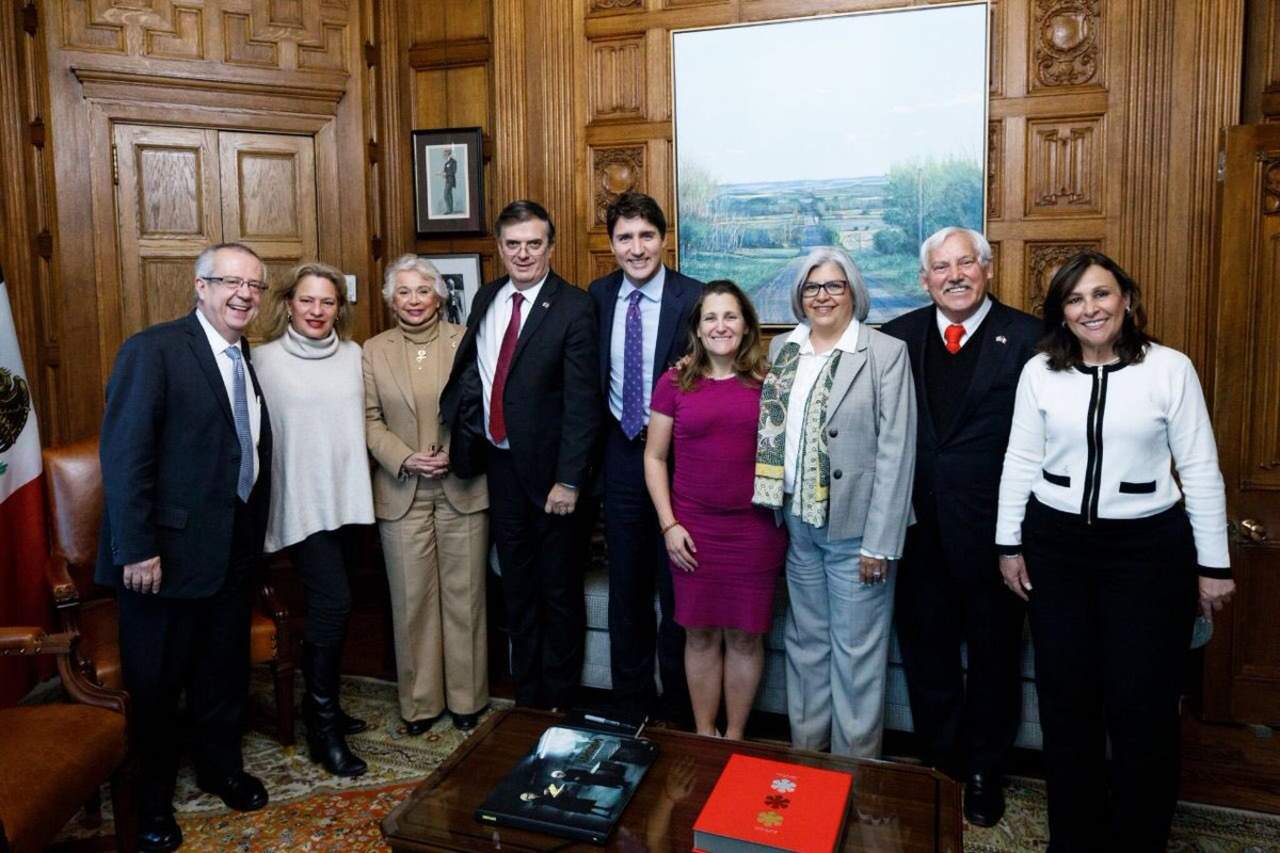 Integrantes del gabinete de AMLO se reúnen con Trudeau