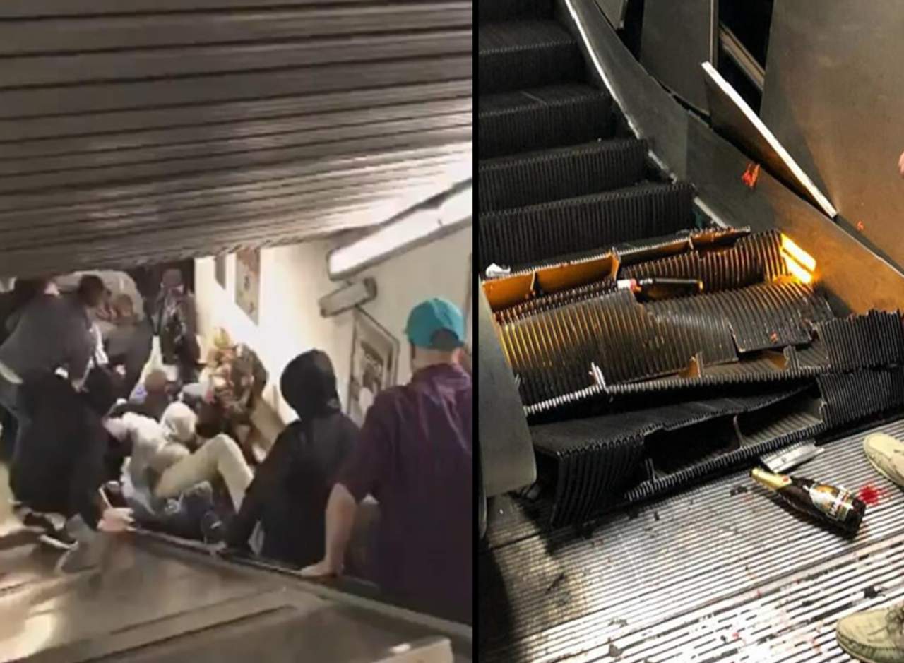 Escalera deja de funcionar y provoca caos en el metro