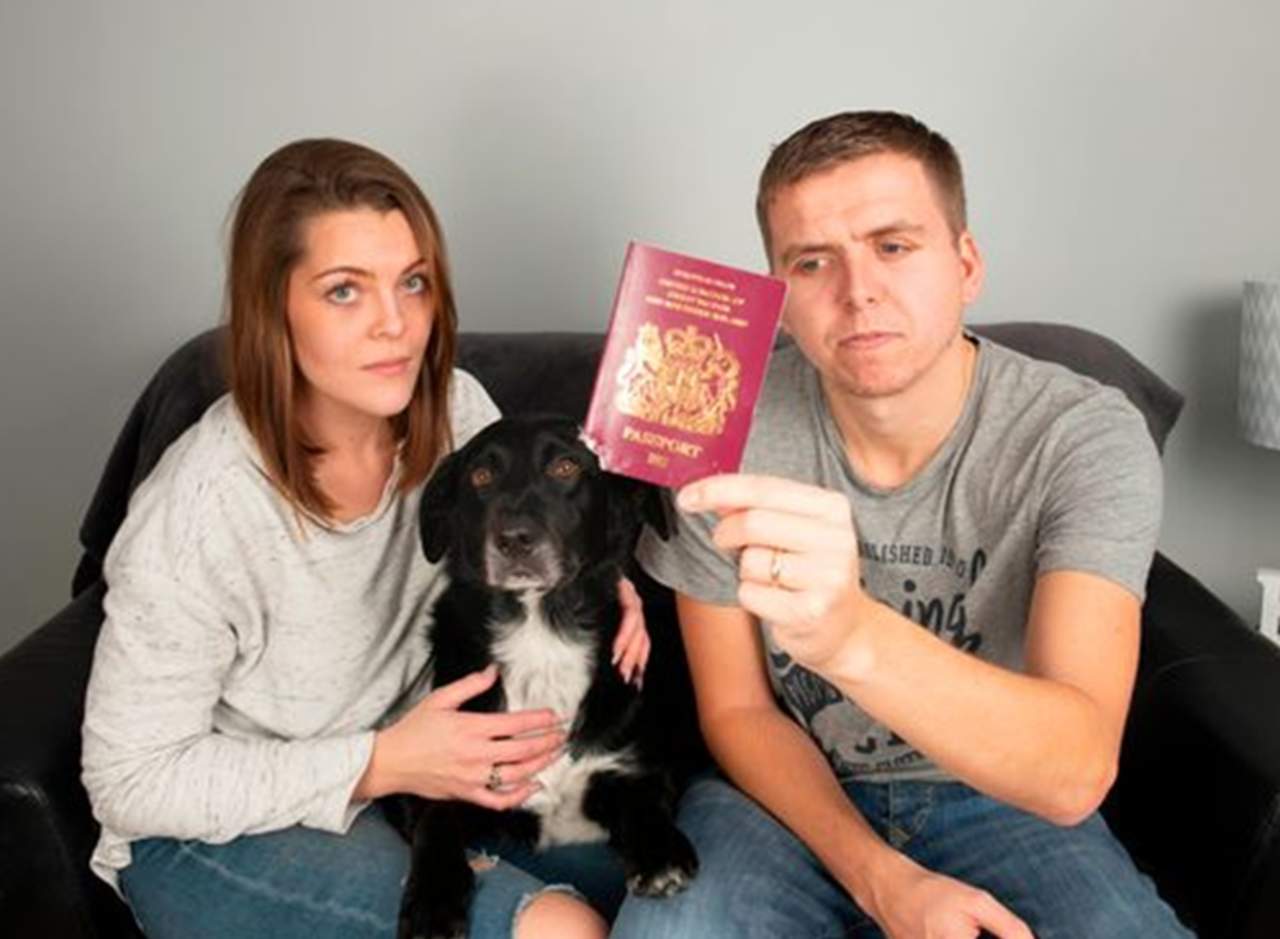 Vacaciones frustradas porque su perro mordió sus pasaportes