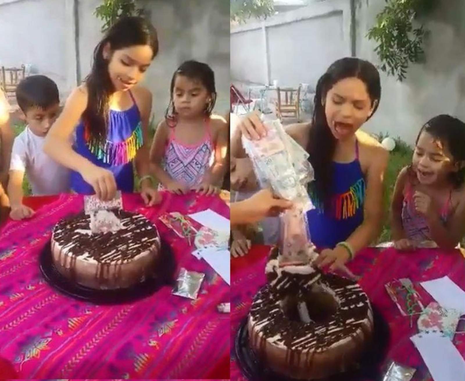 Encuentra sorpresa en su pastel de cumpleaños y se hace viral