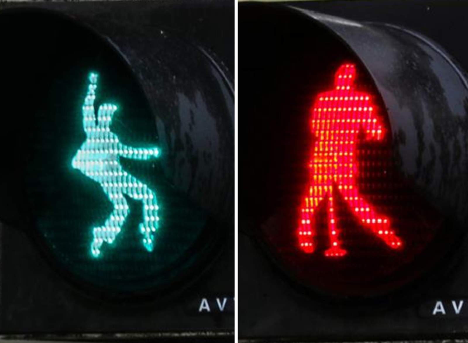 Instalan semáforos peatonales con la imagen de Elvis Presley