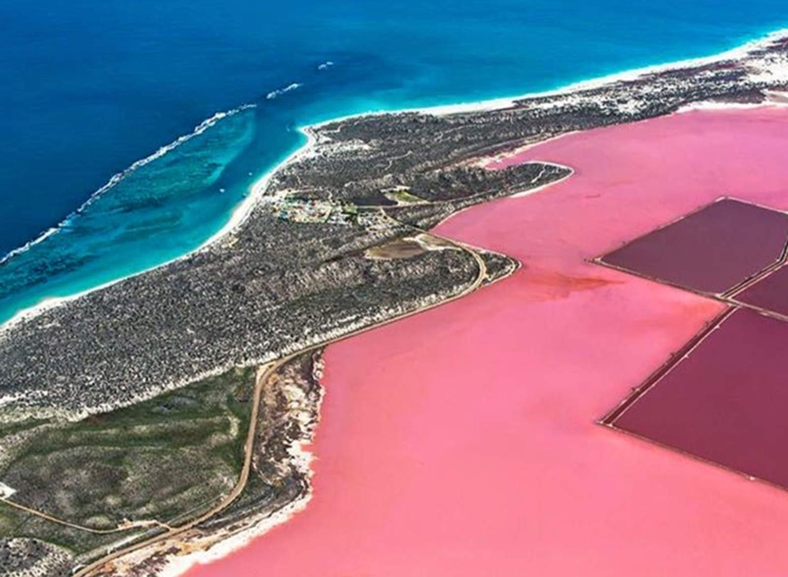 En esta laguna de Australia, el agua es color rosa