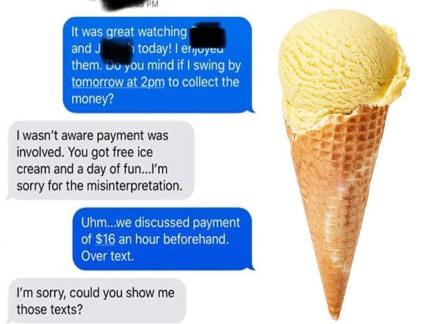 Niñera se hace viral porque familia le paga con ‘helado y diversión’