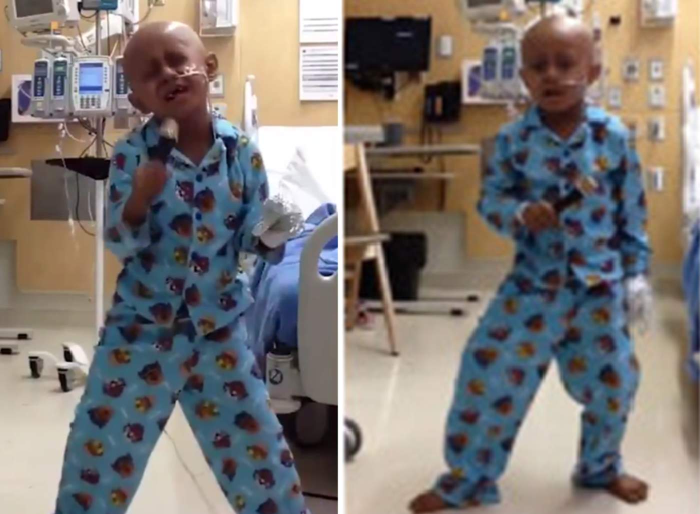 Niño celebra el fin de su tratamiento bailando como Michael Jackson