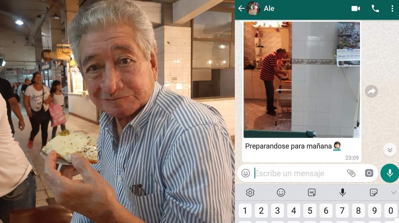 Invitó a comer pizza a su abuelo y su historia se volvió viral en redes