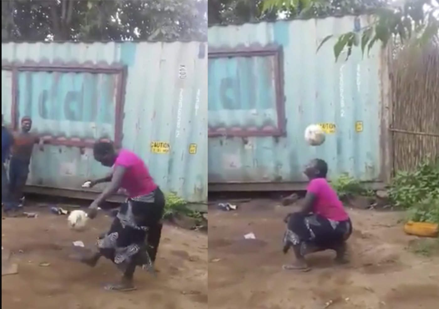 Mujer africana sorprende con sus habilidades futbolísticas