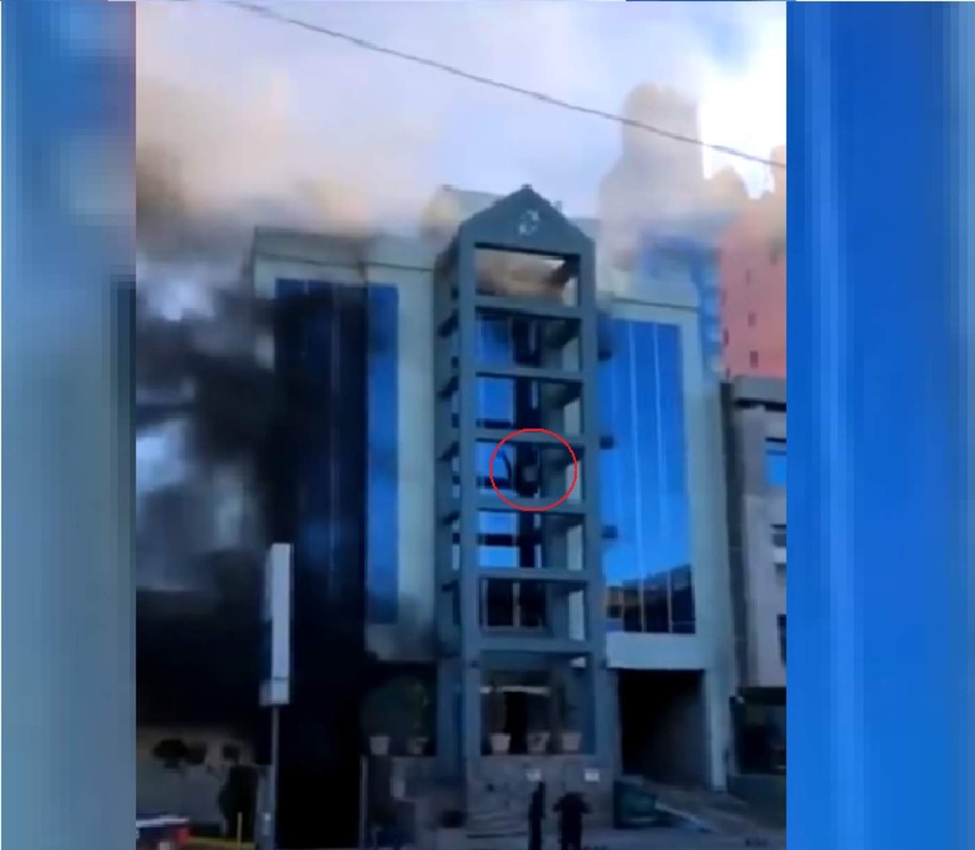 Salta del quinto piso de un edificio que se incendiaba en Tijuana