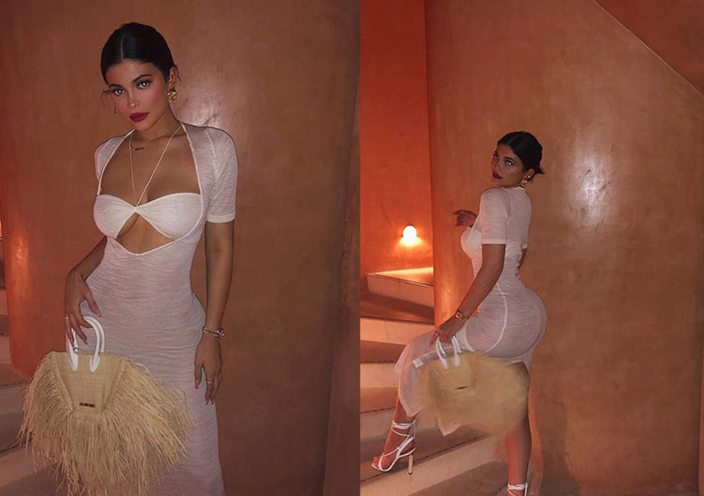 Kylie Jenner cautiva con entallado atuendo blanco