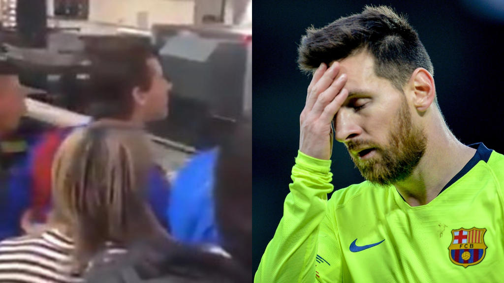 Aficionados del Barcelona reclaman a Messi en el aeropuerto