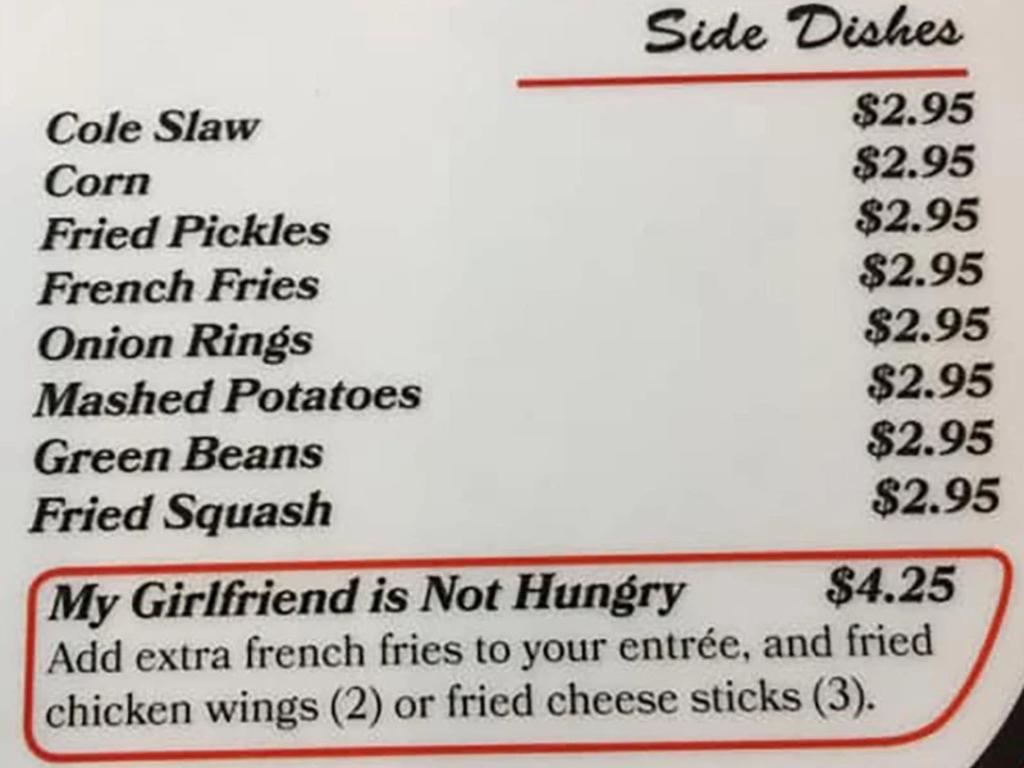 Restaurante añade a menú la opción ‘mi novia no tiene hambre’