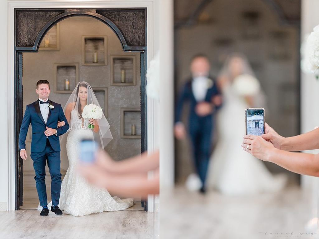 Arruina con su celular la imagen perfecta de una boda