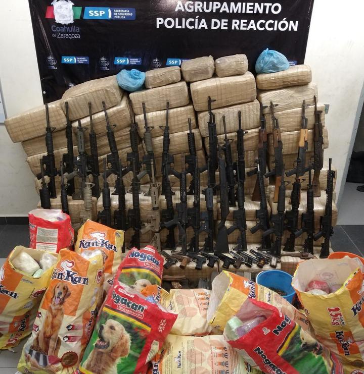 Aseguran armas y drogas en quinta de Torreón