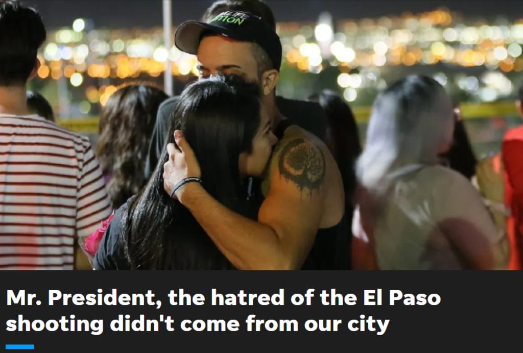 'Señor Presidente el odio no vino de El Paso', dicen a Trump