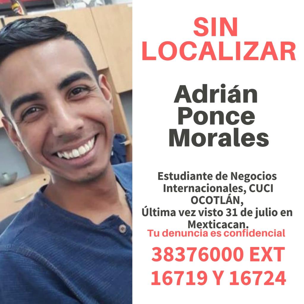 Reportan desaparición de estudiante en Zacatecas