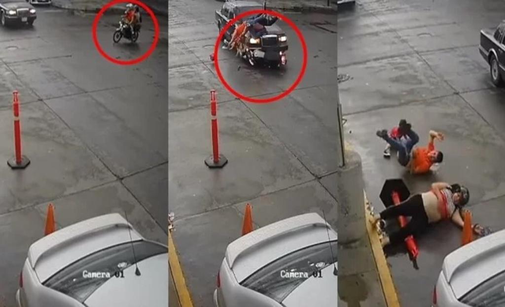 Automóvil embiste moto en la que viajaba embarazada y niño en Sinaloa