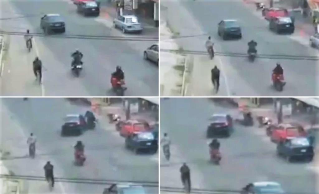 Choque entre motocicleta y auto en Edoméx es captado en video