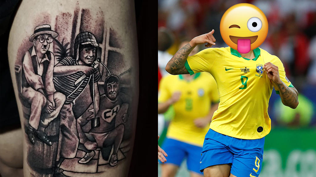 Futbolista brasileño se tatúa al Chavo del ocho