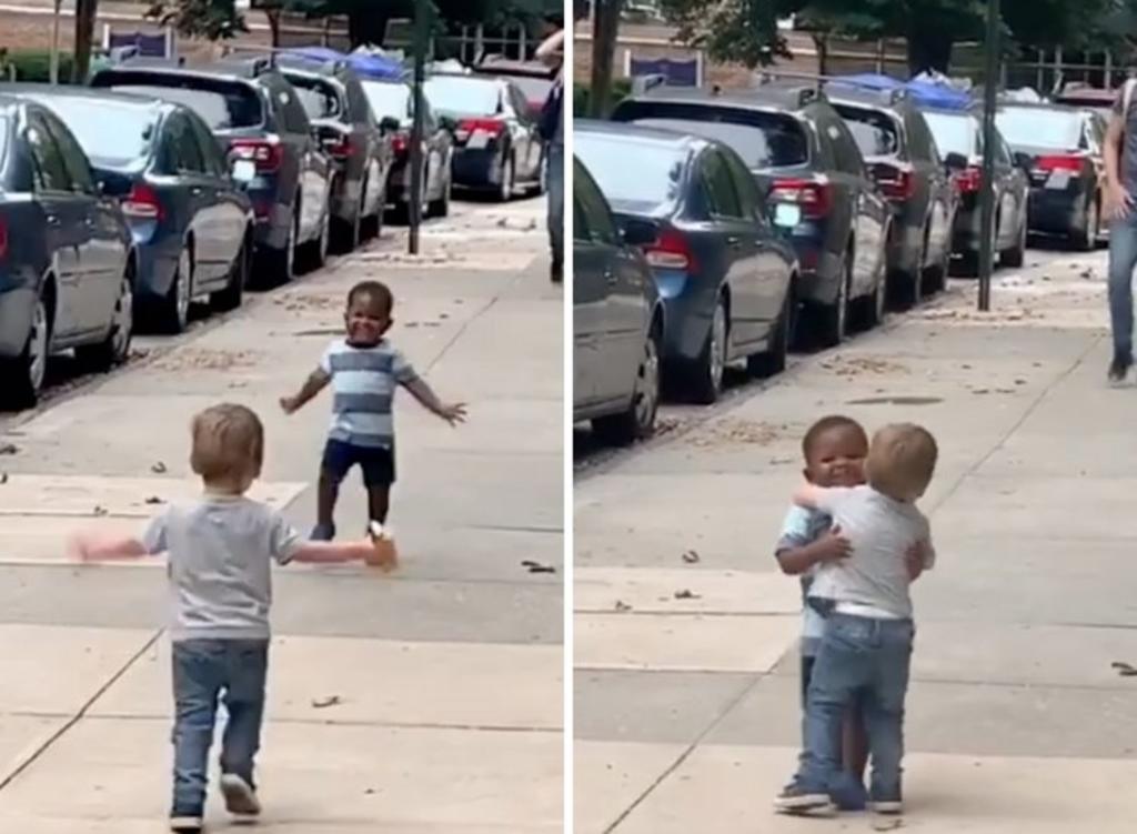Emotivo video viral de dos niños encontrándose en un abrazo