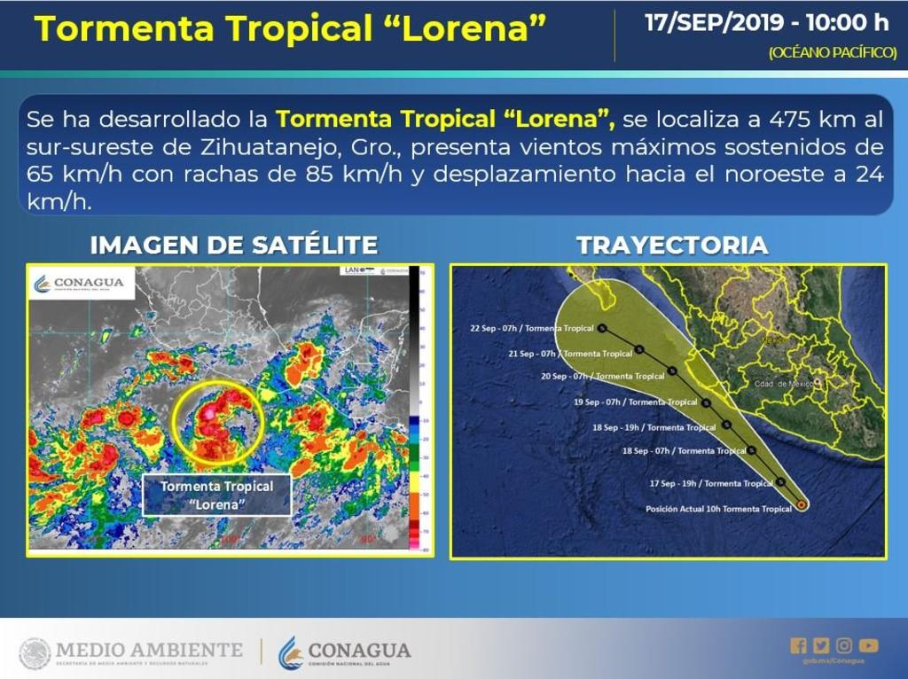 Podría tormenta 'Lorena' afectar a México