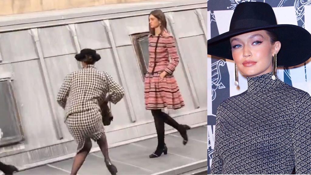VIDEO: Mujer se filtra en pasarela de Chanel y Gigi Hadid la saca