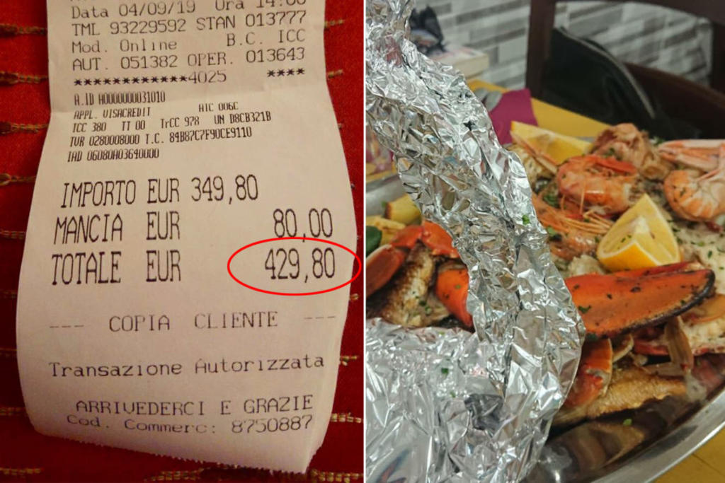 Indignación por la cuenta de comida en restaurante de Roma