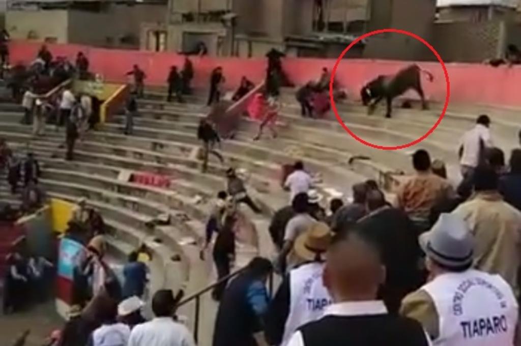 VIDEO: Toro salta a las gradas y ataca a mujer durante corrida de toros