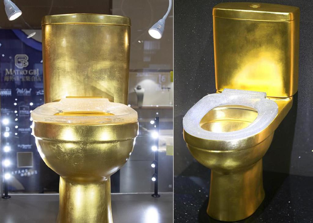 Crean una taza de baño de oro con incrustaciones de diamantes