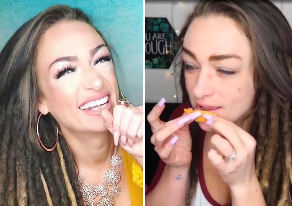 Mujer se hace viral por usar Doritos como labial