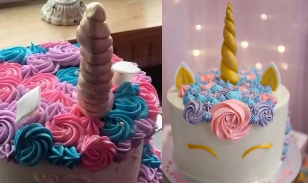 Pastel de unicornio se vuelve viral por 'obsceno' detalle
