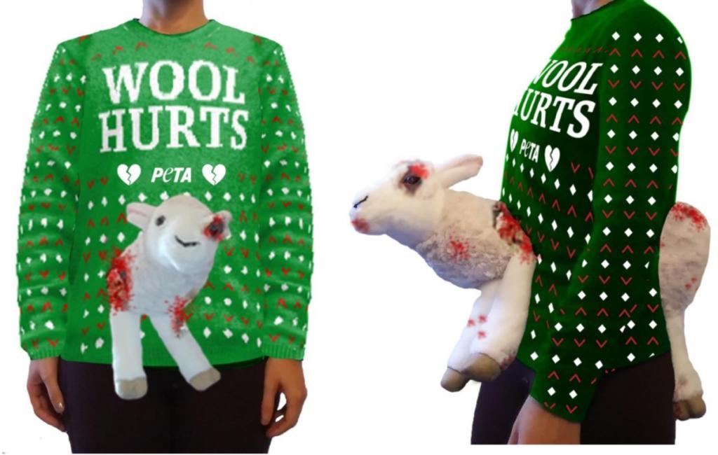 PETA lanza un suéter con ‘sangre de oveja’
