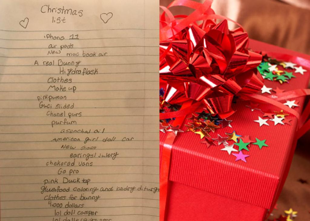 La lista navideña de una niña se hace viral
