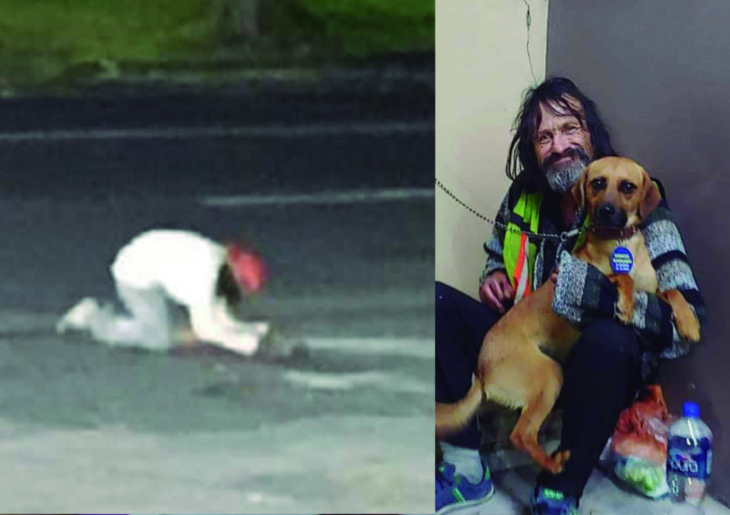 Hombre indigente llora por su perro atropellado en Morelia