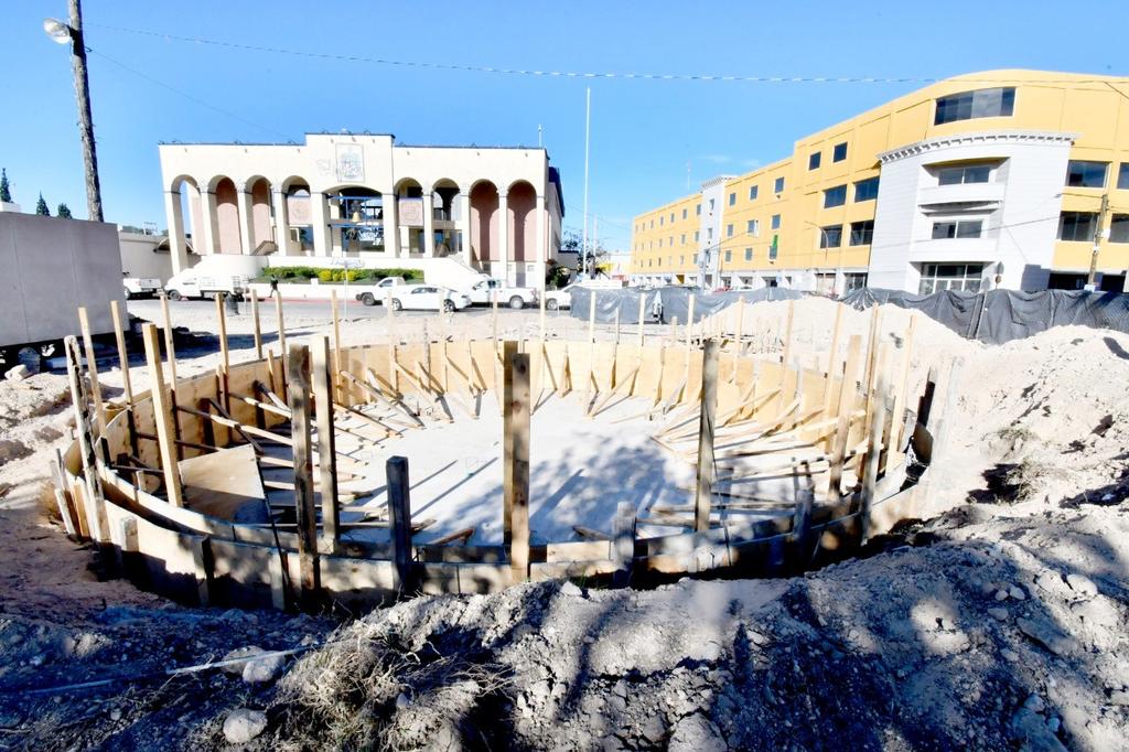 Remodelación de plaza principal de Monclova a un 18 % de avance