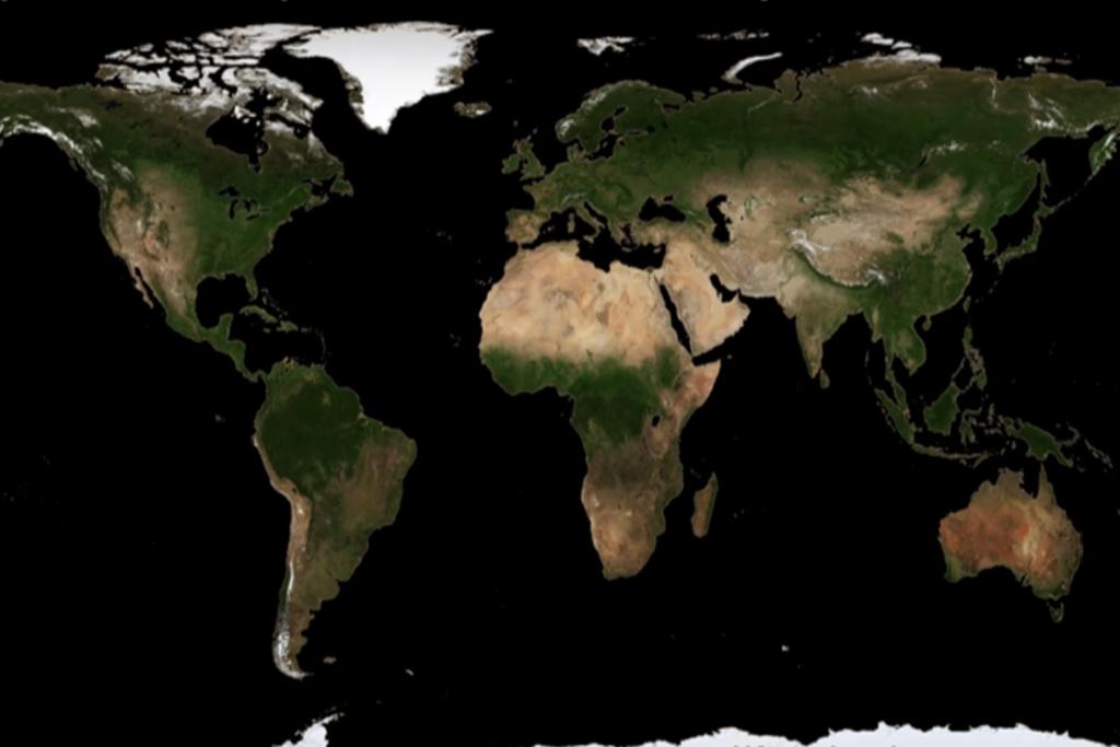 La animación que muestra cómo se vería la Tierra sin agua