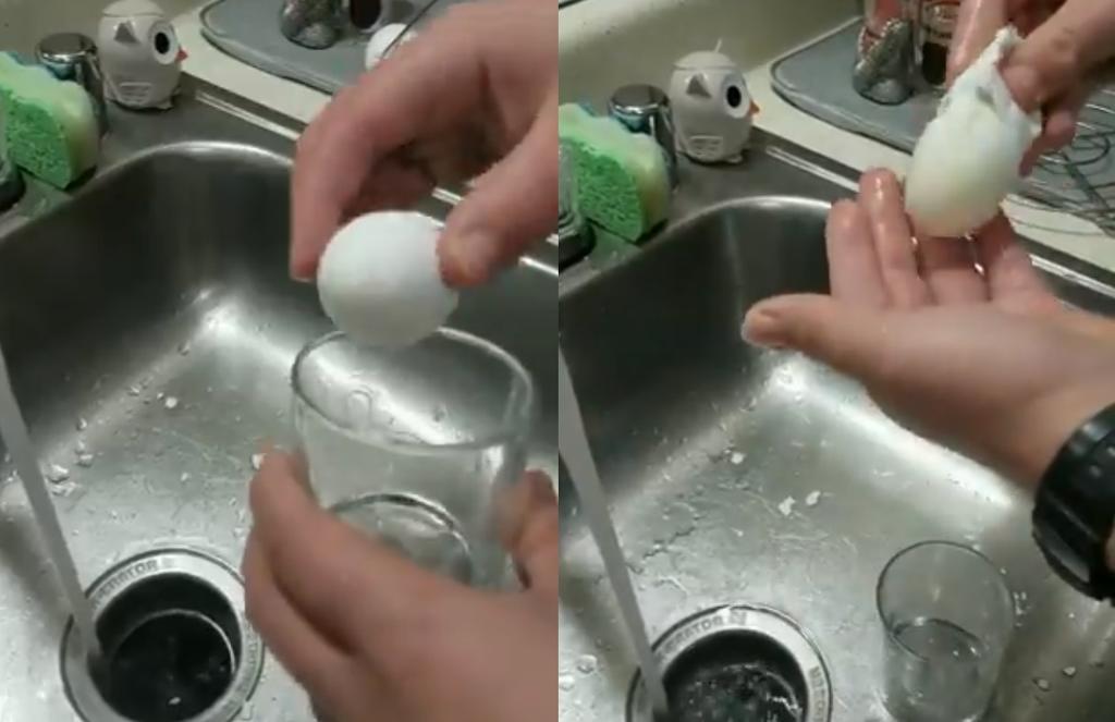 Su manera de quitar el cascaron a un huevo cocido se vuelve viral en la red