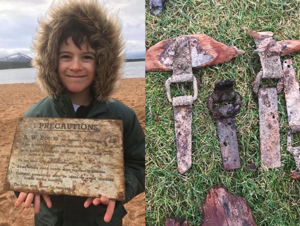 Niño encuentra los restos de una granada con un detector de metales